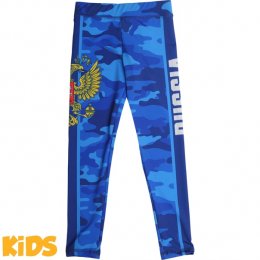 Детские компрессионные штаны Alfa Brend Camo - Blue