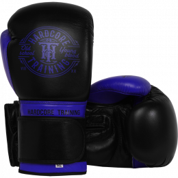 Перчатки боксерские Hardcore Training Premium Leather Performance - Black/Blue