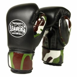 Перчатки боксерские LEADERS LeadSeries Custom - Black/Khaki