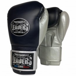 Перчатки боксерские LEADERS Ultra Series - Navy Blue/Silver