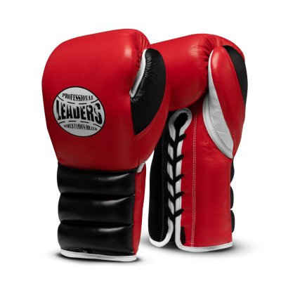 Перчатки боксерские LEADERS LEAD SERIES на шнуровке - Red/Black