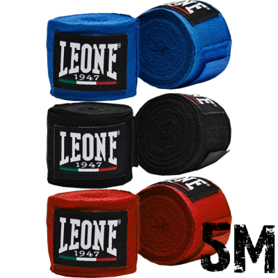 Боксерские бинты Leone 5м - Black/Blue/Red
